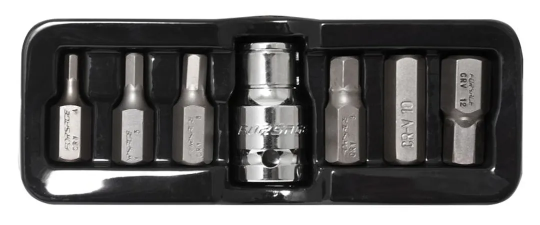 Набор бит HEX, 7пр. 1/2". 10мм,  Forsage F-4075