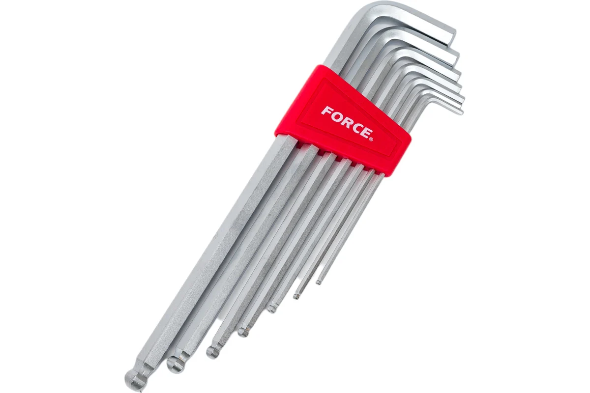 Набор ключей шестигранных 2.5-10мм, 7 пр.экстра длинных с шаром Force 5072XLB