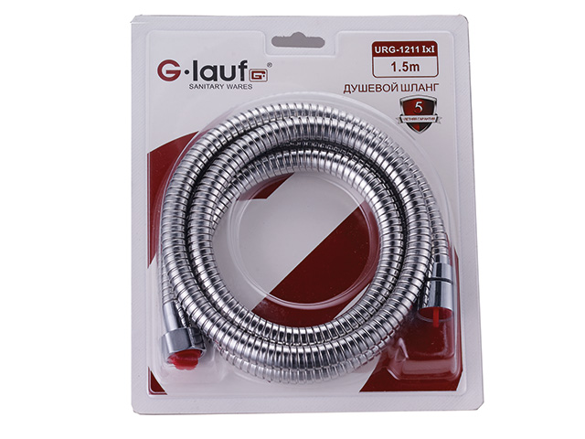 Душевой шланг в блистерной упаковке 1/2"х1/2" 150см G.LAUF URG-1211ii150
