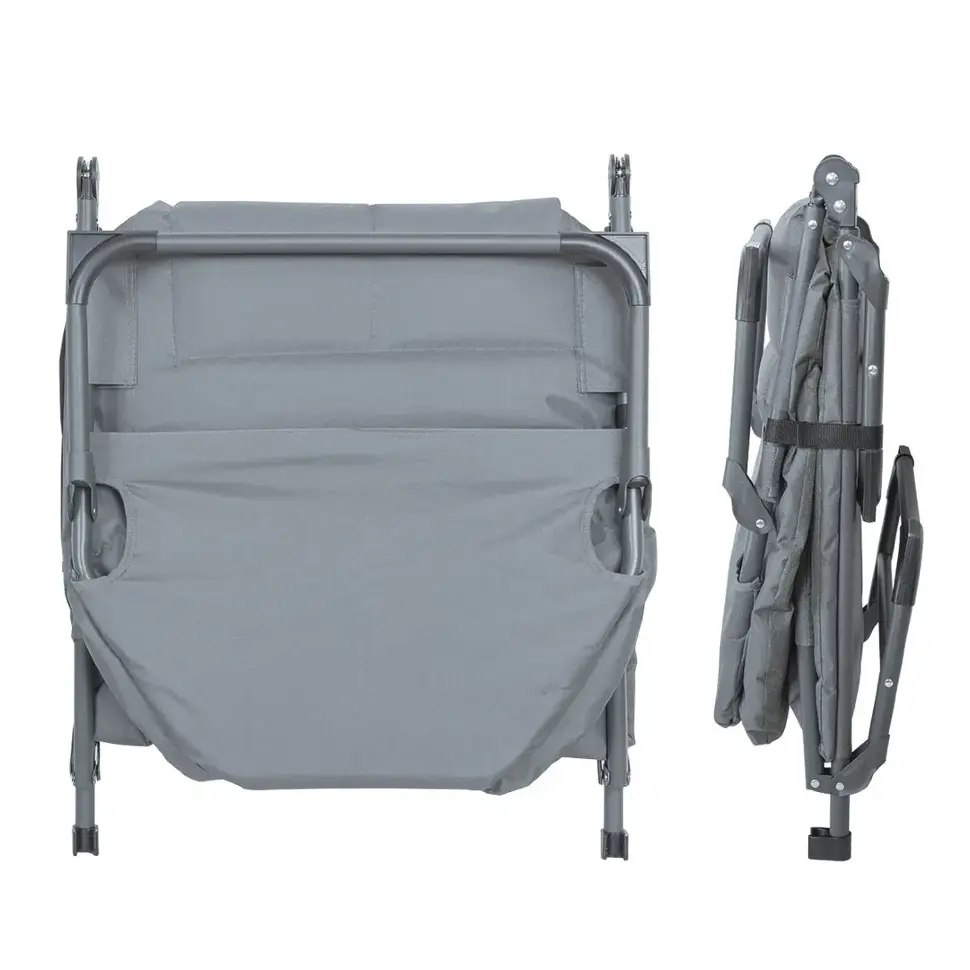 Шезлонг складной (черный) (32х64х200см, макс. нагрузка 200кг) WMC TOOLS WMC-FG-HY-8008BL