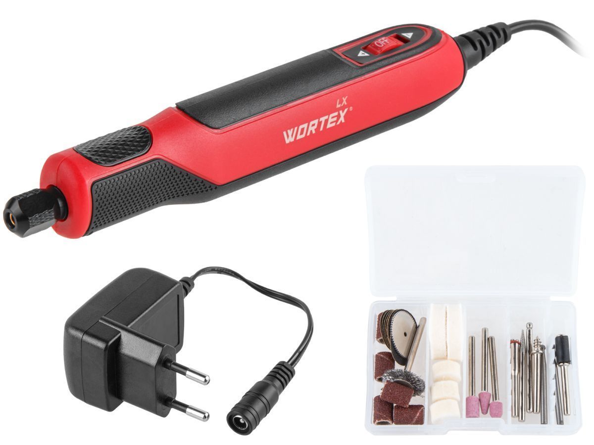 Гравер электрический LX MG 3017 E в кор.+аксессуары, 0-18000 об/мин, цанга 3,2 (в кор., 3.2 мм цанга, + 31 шт. аксес.) WORTEX 1335931