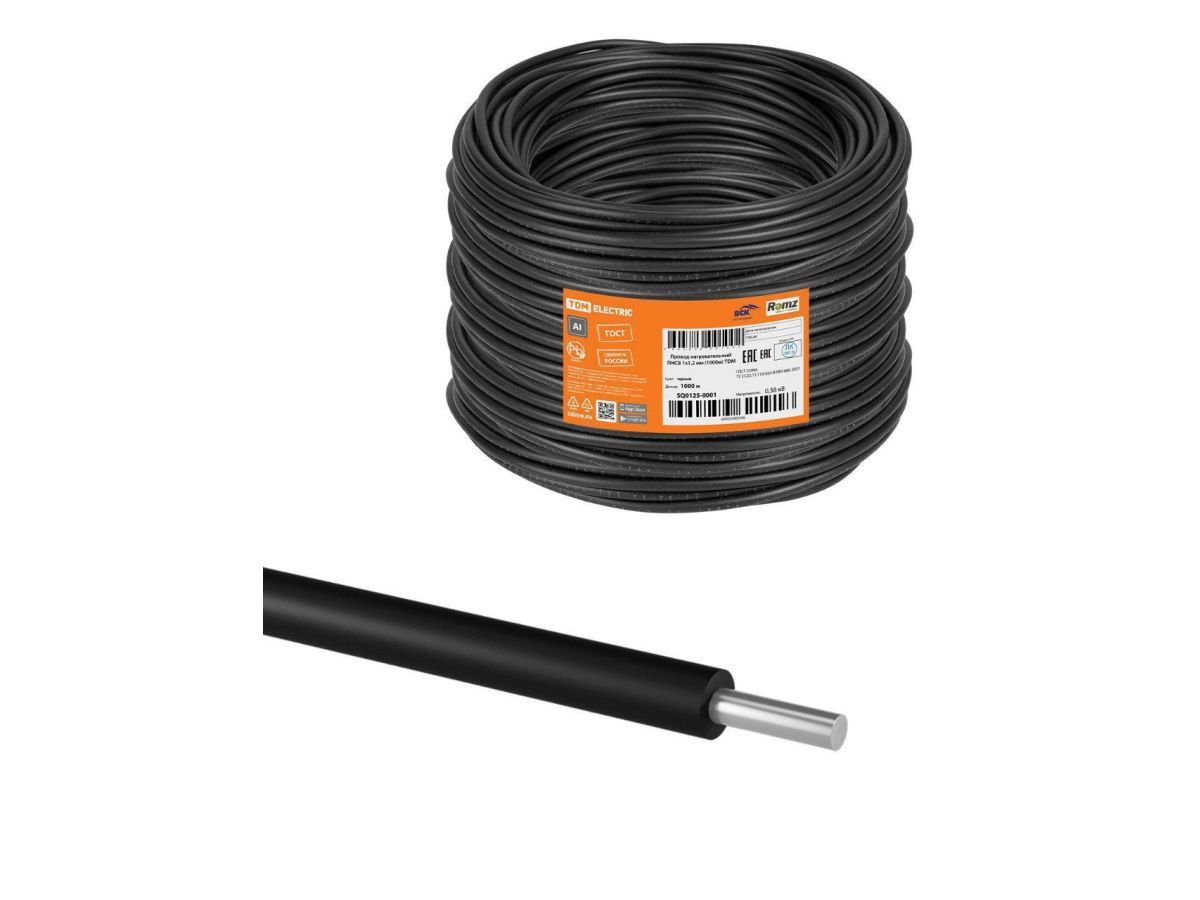 Провод нагревательный ПНСВ 1х1,2 мм (1000м) TDM TDM SQ0125-0001