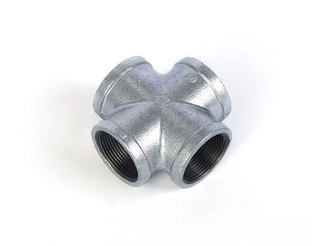 Крестовина 1/2" чугун оцинк., (2 шт. инд. упак.),   AV Engineering AVEC440000012