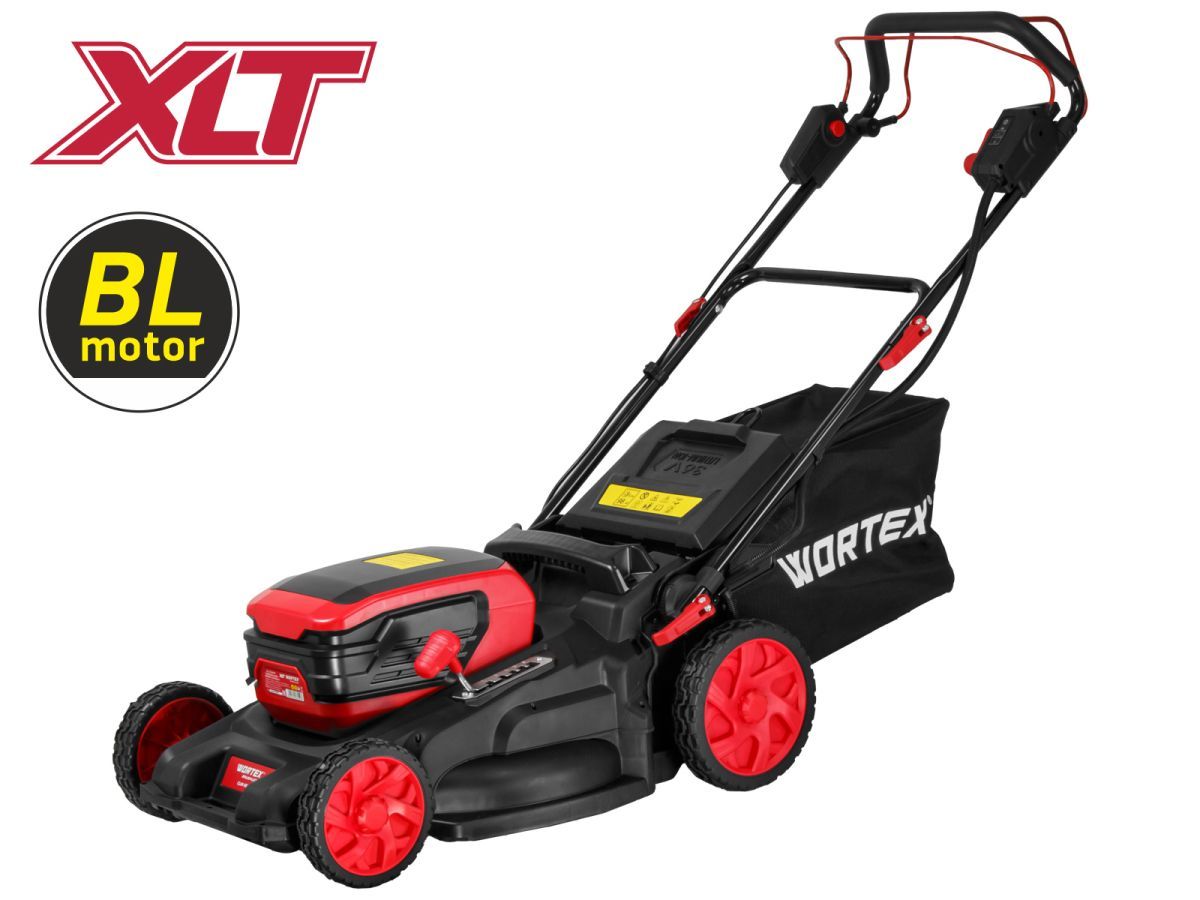 Газонокосилка аккум. CLM 4536-4 в кор. XLT SOLO БЕСЩЁТ.ДВИГ., САМОХОД., 18В+18В (БЕЗ АКБ и ЗУ, 510 мм, выс. 38-97 мм, дека пластик, травосборник 60 л, мульчир-е, бок.выброс) WORTEX 2334159