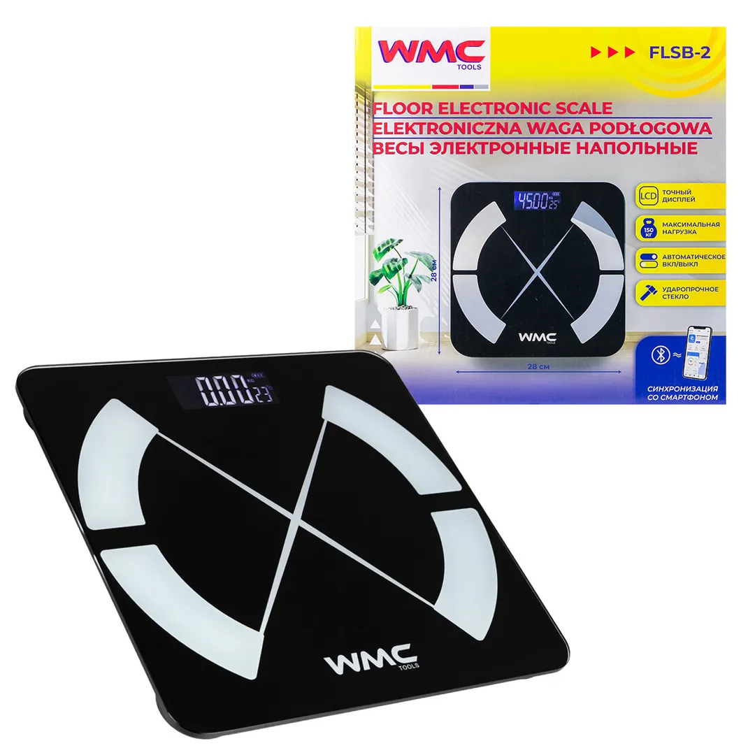 Весы электронные напольные бытовые (макс.нагрузка 150кг)  ...WMC TOOLS WMC-FLSB-2