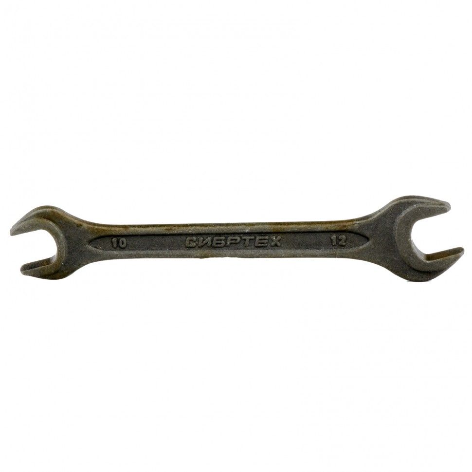 Ключ рожковый, 10 х 12 mm, CrV, фосфатированный, ГОСТ 2839  Сибртех 14323