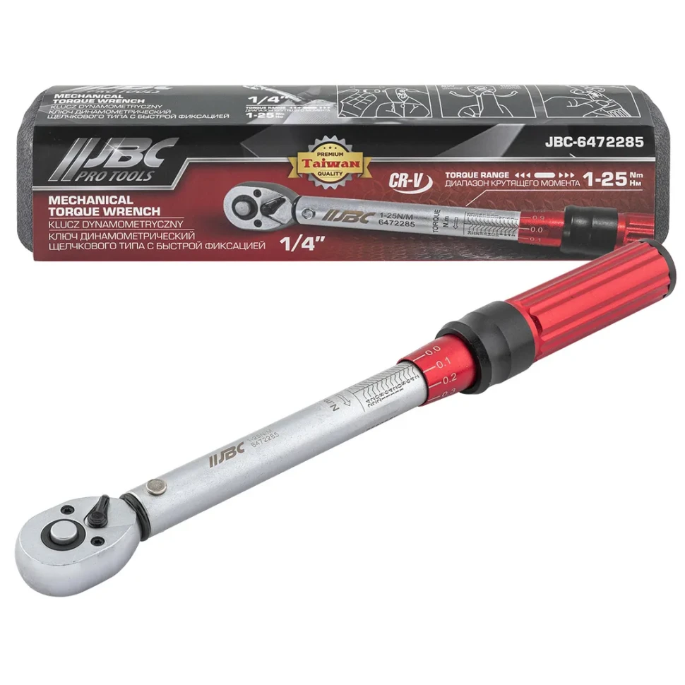Ключ динамометрический щелчкового типа с быстрой фиксацией 1-25Нм, 1/4"  ...JBC JBC-6472285