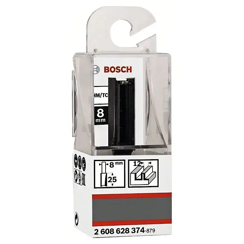 Фреза пазовая D12x25x62 / хв 8 мм BOSCH 2.608.628.374