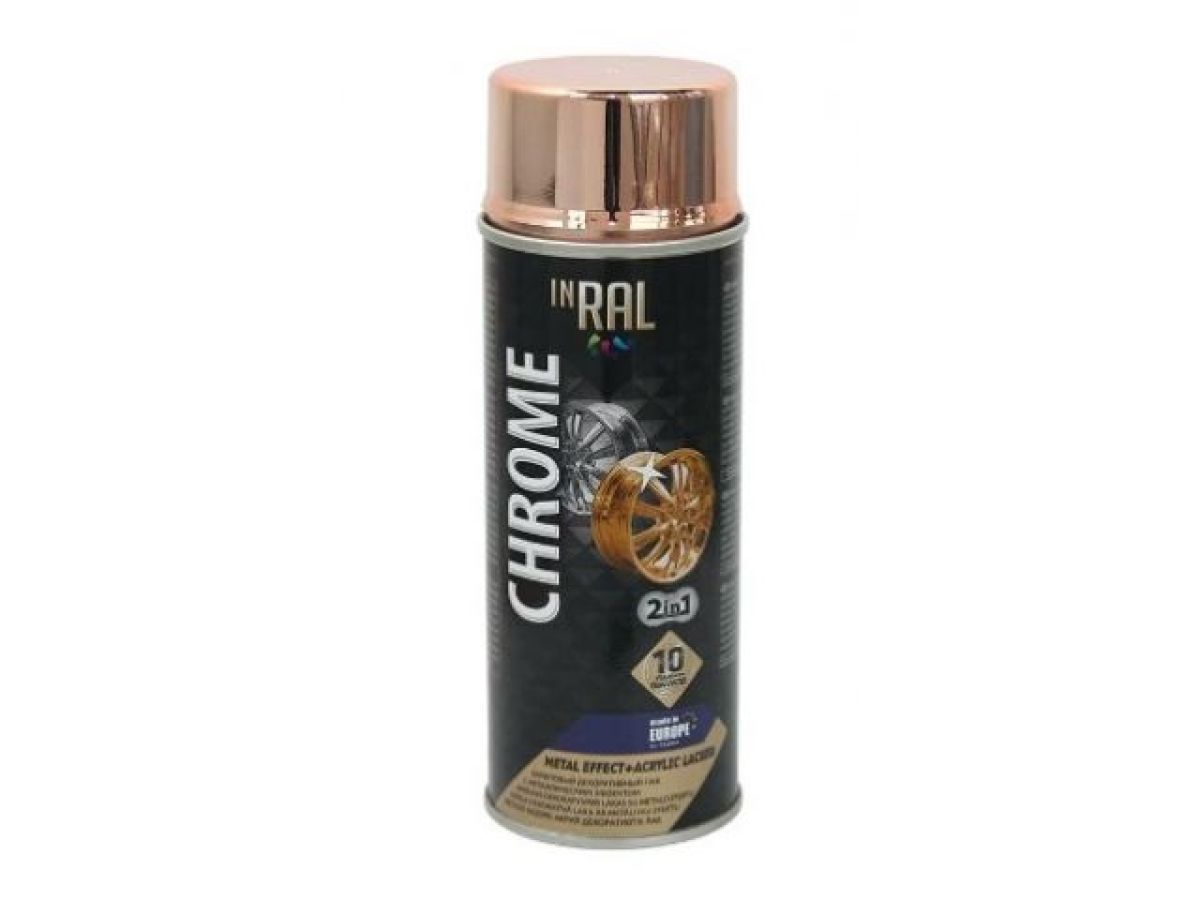 Лак декоративный акриловый медный CHROME METAL EFFECT+ 400мл, INRAL 26-7-1-002