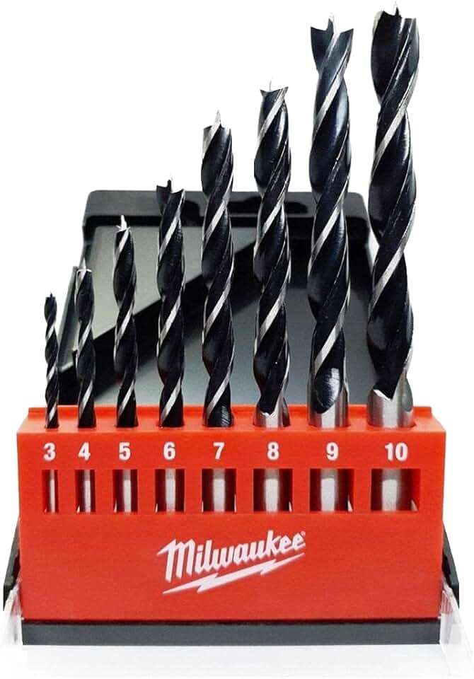 Набор__Сверла по дереву 3-10 мм Brad Point Set (8 шт) в футляре, MILWAUKEE 4932352466