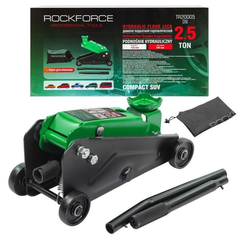 Домкрат подкатной гидравлический 2.5т (h min 140мм, h max 390мм) RockFORCE ...Rock FORCE RF-TR20005DS