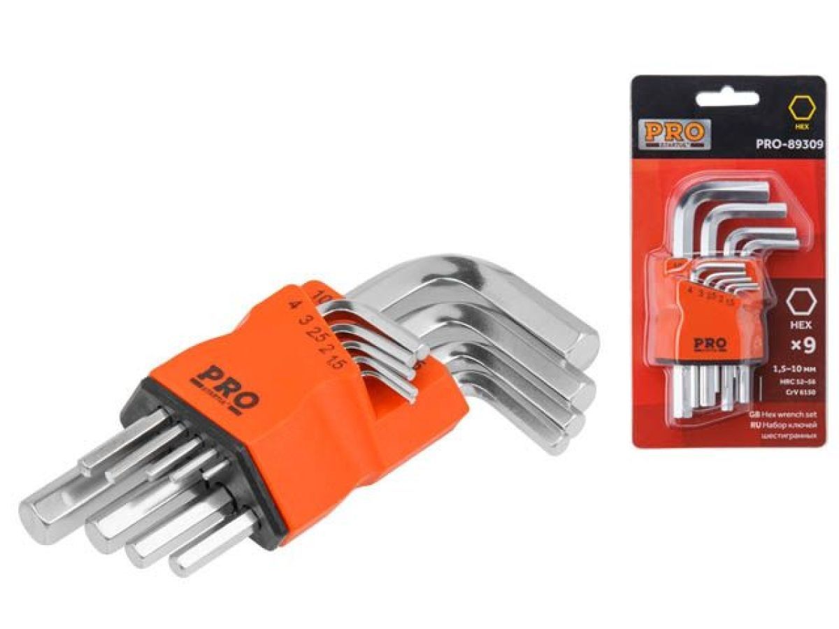 Набор ключей шестигр. 1.5-10mm 9шт коротк. PRO STARTUL PRO-89309