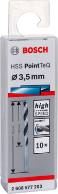 Сверло по металлу HSS PointTeQ 3,5 мм (10 шт)  BOSCH 2.608.577.203