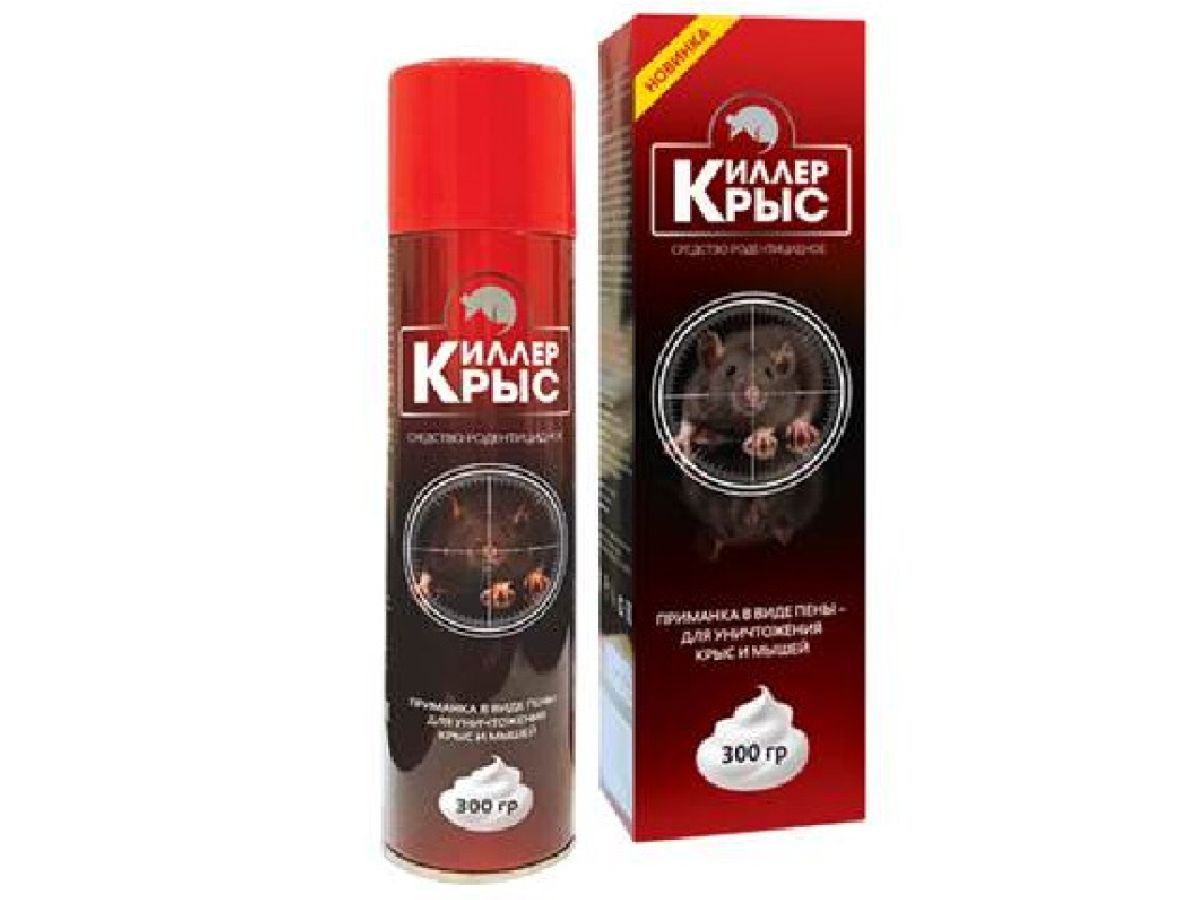 Пена родентицидная от грызунов "Киллер Крыс" (баллон 300 г) VALBRENTA CHEMICALS 4607060892413