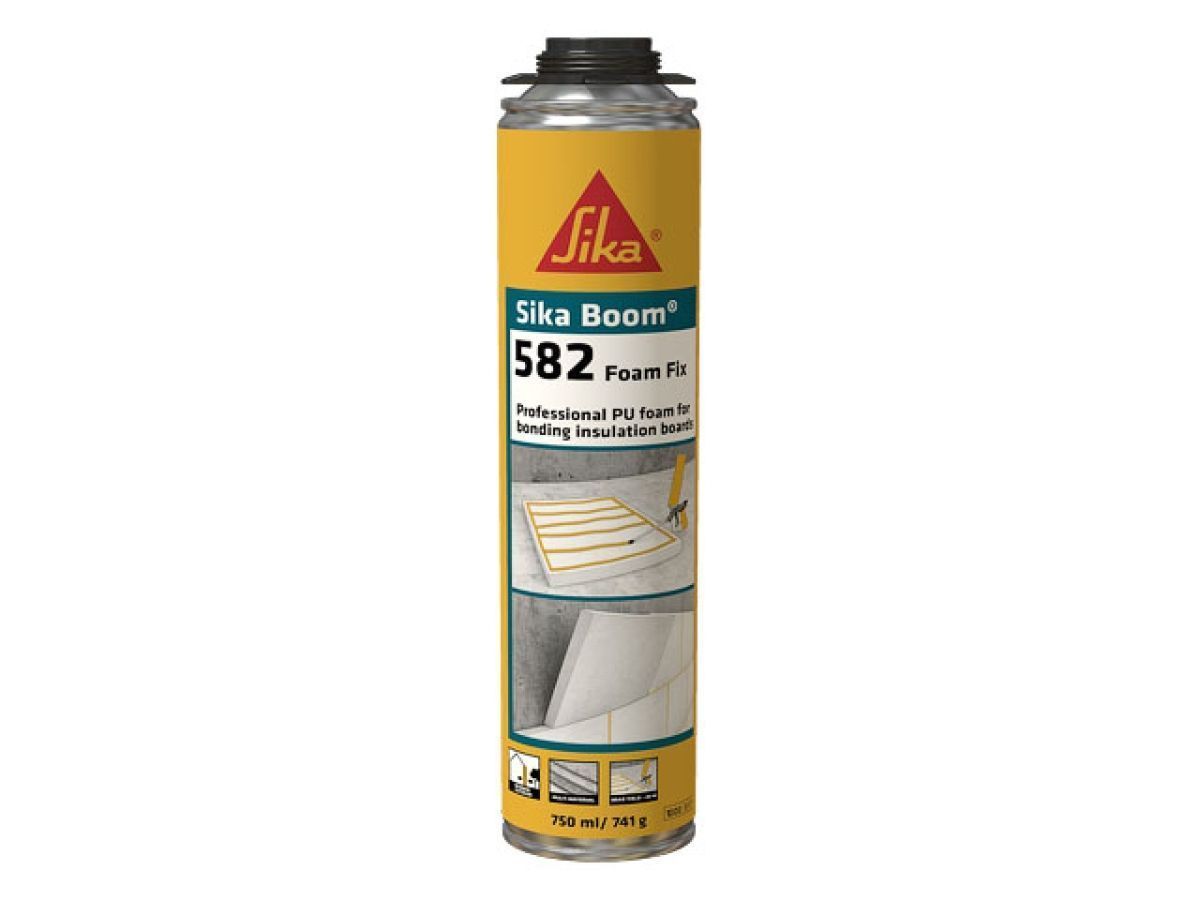 Клей-пена полиуретановая профессиональная Boom - 582 Foam Fix (750 мл, выход до 45л) SIKA 7612895602752