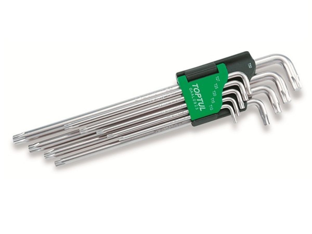 Набор ключей Torx T10-Т50 9шт экстра-длинные Toptul GAAL0923