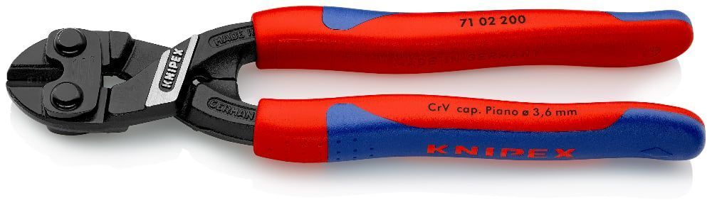 Болторез компактный CoBolt®, L-200 мм, чёрный, 2-комп. рукоятки  KNIPEX 7102200