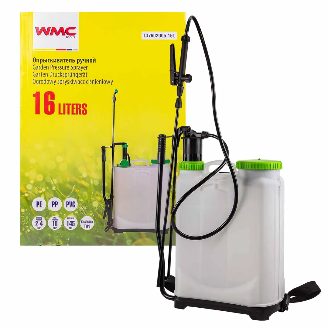 Опрыскиватель переносной ручной садовый пластиковый 16л  ...WMC TOOLS TG7602005-16L
