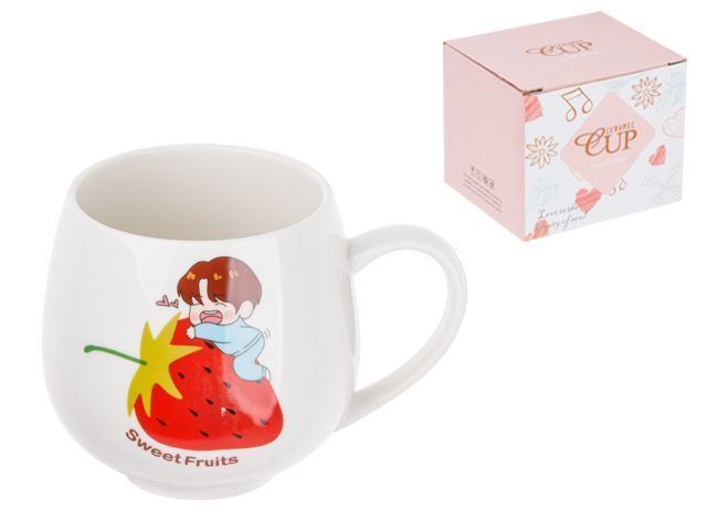 Кружка керамическая 350 мл Sweet fruits клубника  PERFECTO LINEA 17-300114