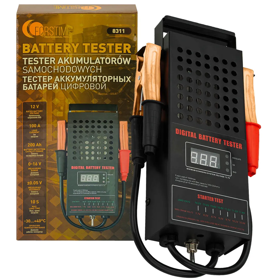 Тестер аккумуляторных батарей цифровой (12V, 100А)  FORSTIME FT-8311