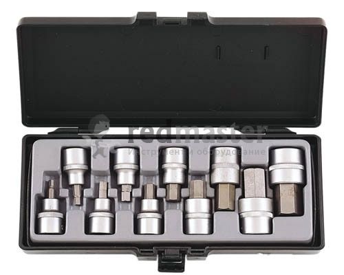 Набор головок бит шестигранных 1/2", 10пр дюймовые Force 4111S