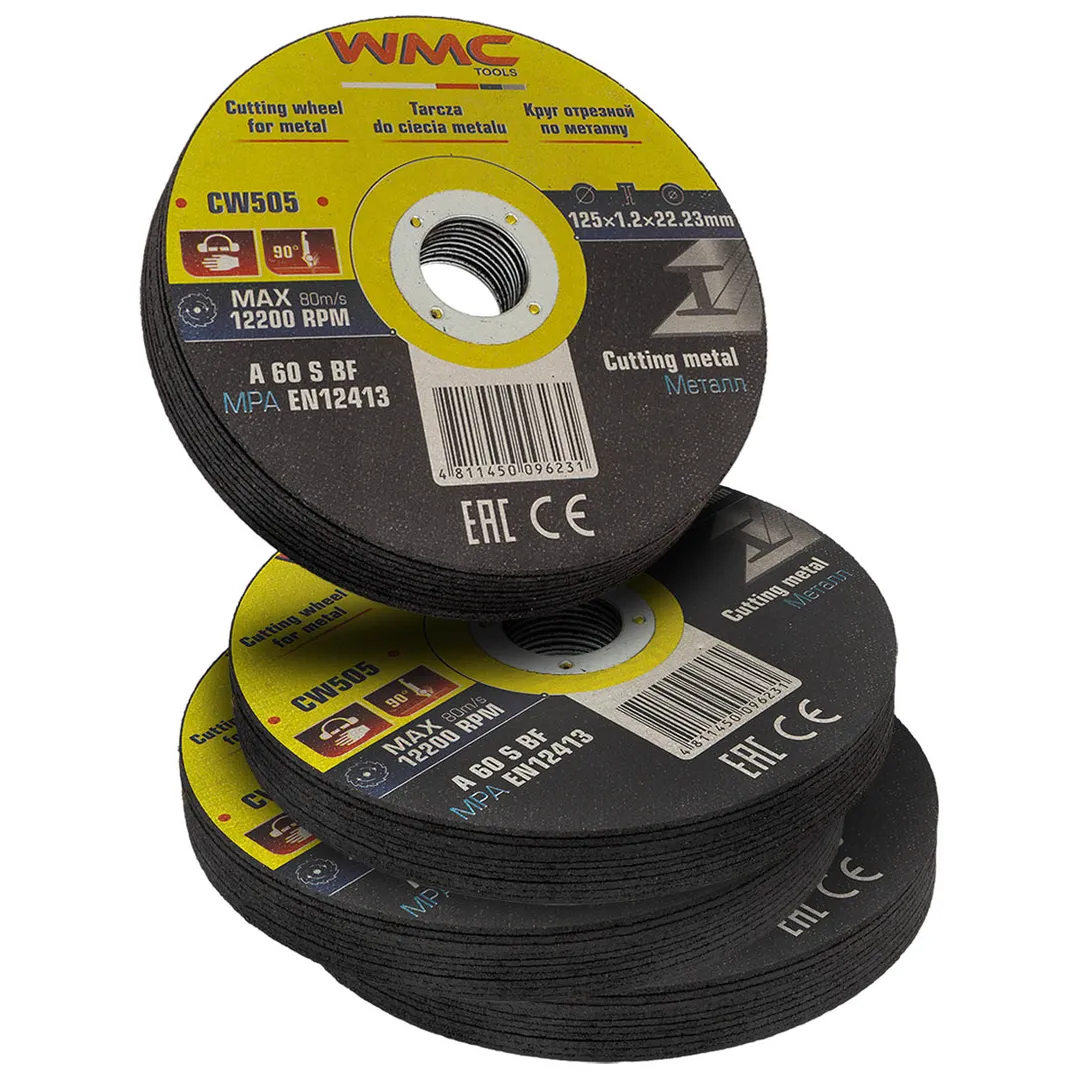 Круг отрезной абразивный 125x1.2x22.2мм ( К-т 40шт)  WMC TOOLS WMC-CW505(40шт к-т)
