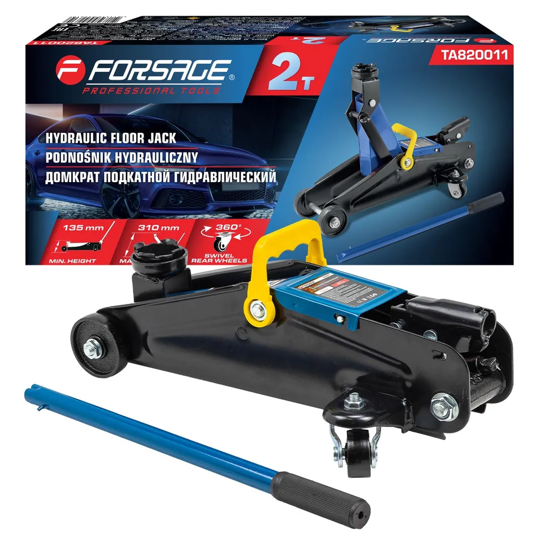 Домкрат подкатной гидравлический 2т (h min 135мм, h max 310мм)  Forsage F-TA820011