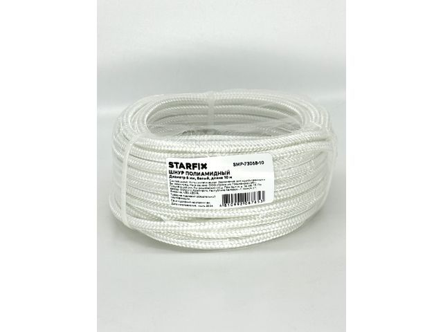 Шнур полиамидный 6 мм белый моток 10 м STARFIX SMP-73068-10