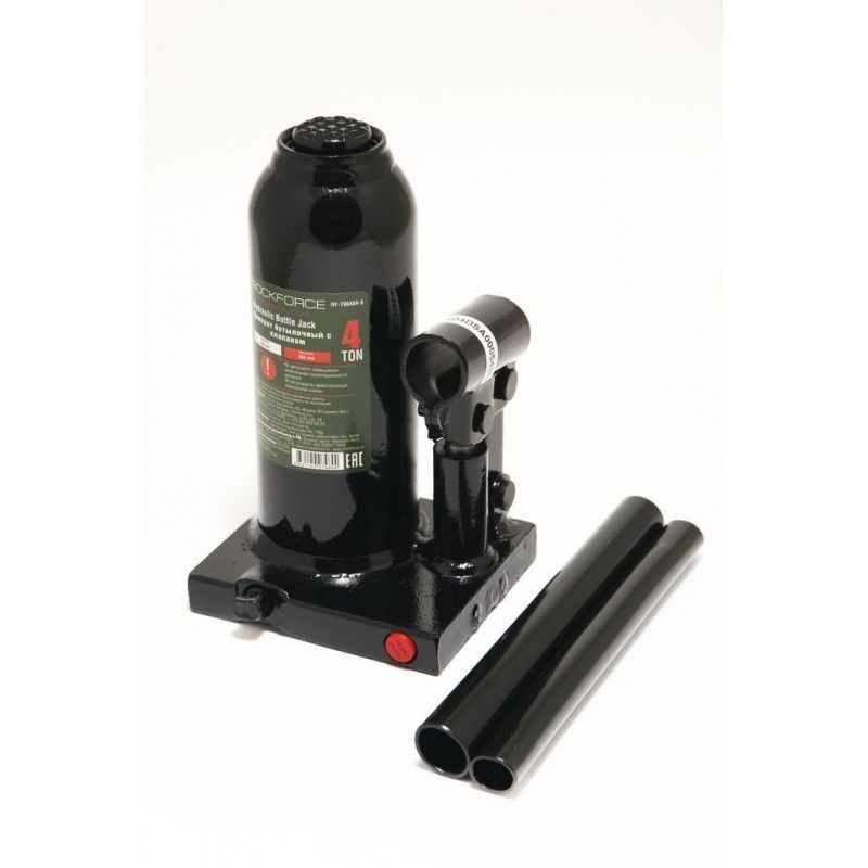 Домкрат бутылочный 6т с клапаном (высота подхвата-185мм, высота подъема-360мм) в кейсе Rock FORCE RF-T90604-S