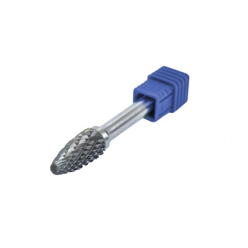 Шарошка коническая скругленная по металлу (О 6mm,О хвостовика 6mm), в пластиковом футляре  F-617F0618