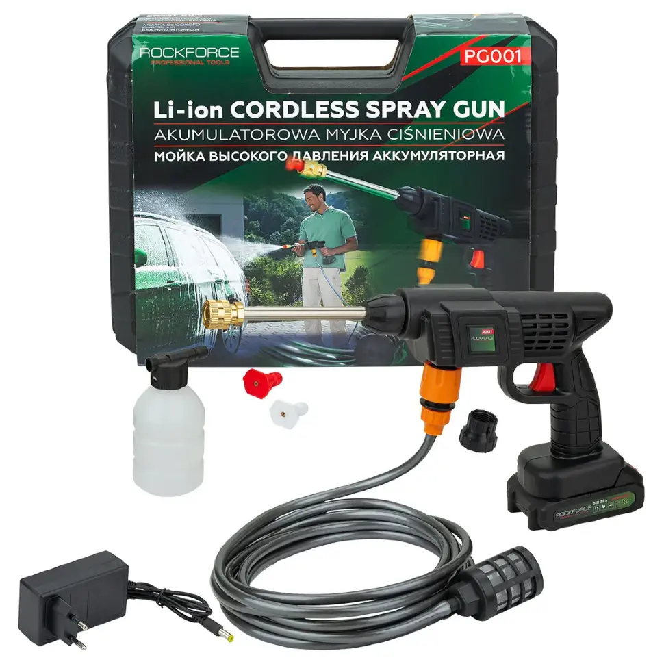 Мойка высокого давления аккумуляторная 24В, 2,8л/мин, 15 бар RockFORCE RF-PG001