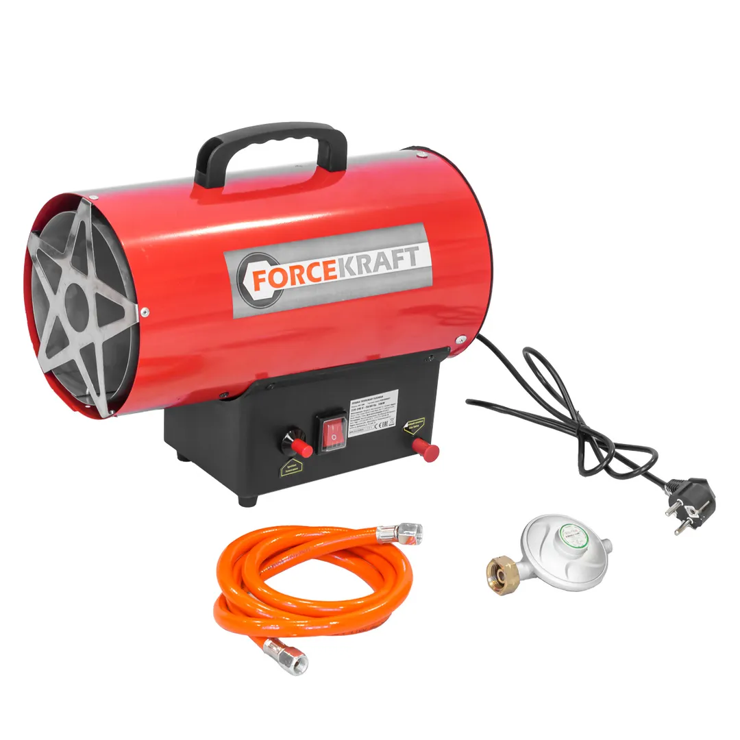 Пушка тепловая газовая (10кВт, 220-240V, площадь обогрева - 70м?) FORCEKRAFT FK-GH-10M