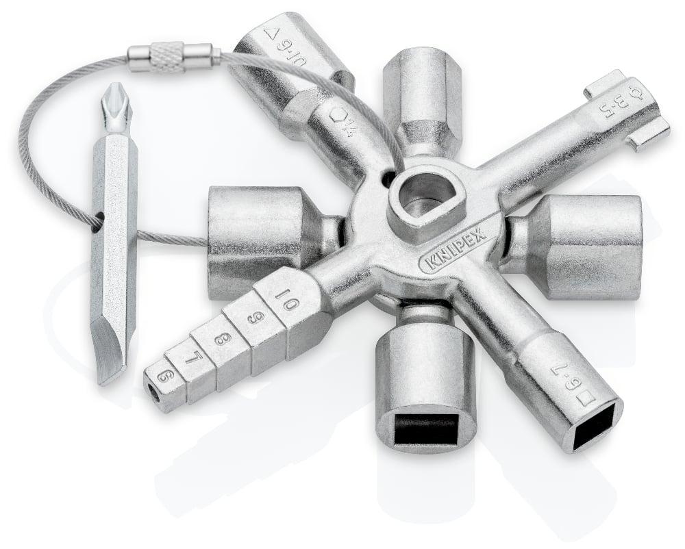 Ключ крестовой TwinKey®   8-лучевой для стандартных шкафов, L-92 мм.   ...KNIPEX 001101