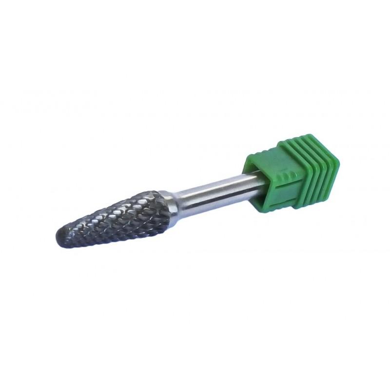 Шарошка коническая скругленная удлиненная по металлу(? 8mm,? хвостовика 6mm), в пластиковом футляре Rock FORCE RF-617L0822