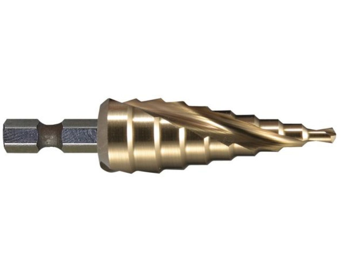 Сверло ступенчатое HSS-TiN с коническим желобком, 4-12, хв 6-ти гран MAKITA D-40179