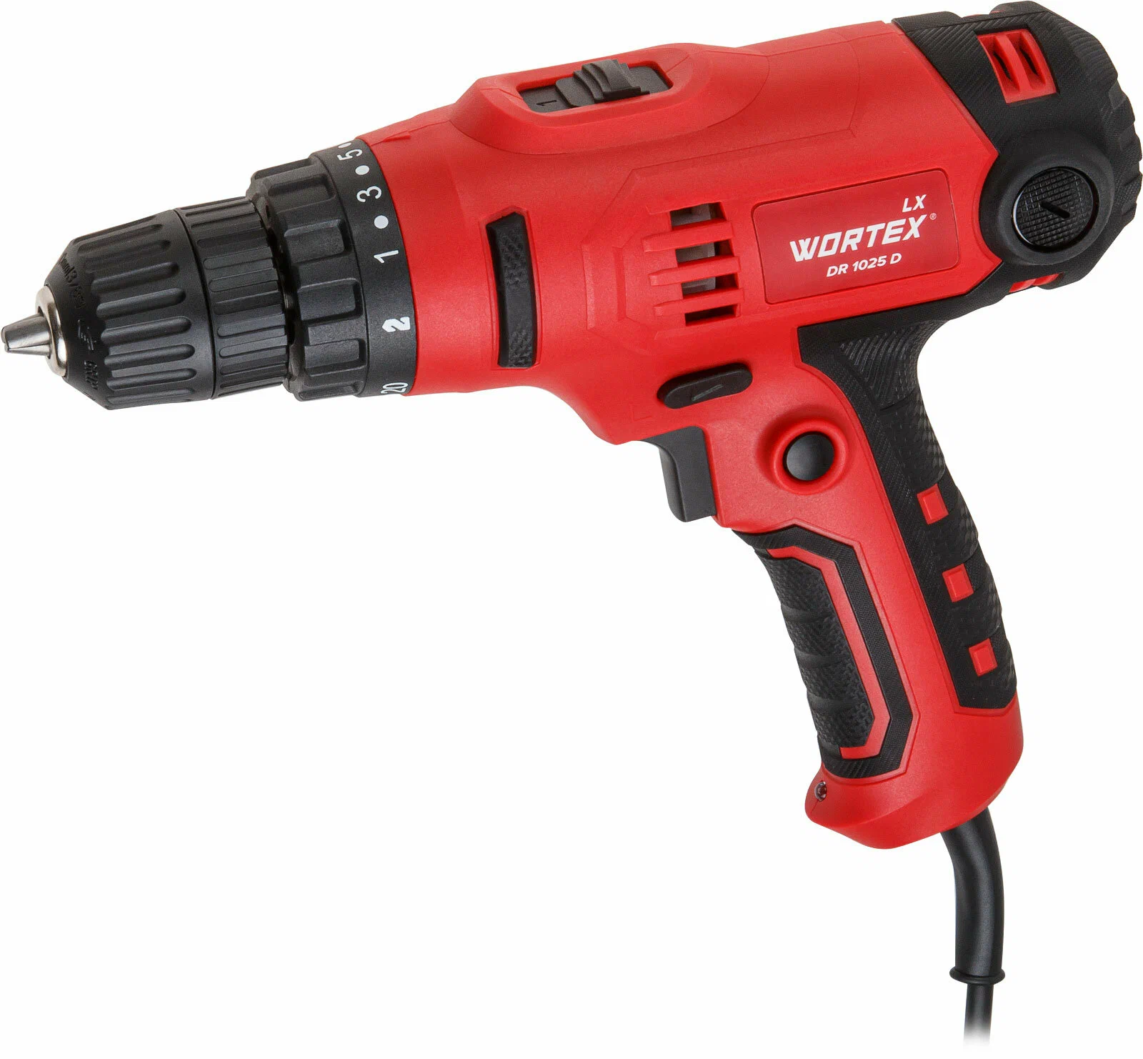 Дрель-шуруповерт WORTEX LX DR 1025 D в кор. 400 Вт, 30 Нм, 2 скор., БЗП 0.8-10 мм, 4 м шнур (400 Вт, 30 Нм, БЗП 0.8-10 мм, 4 м шнур) WORTEX 1335878