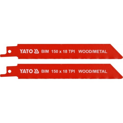 Полотна для сабельной пилы BI-METAL 150мм 18TPI (2шт)  YATO YT-33931