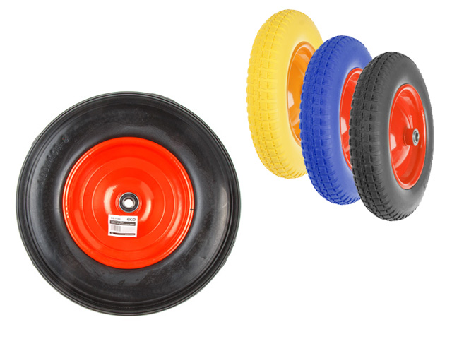Колесо полиурет. 4.00-8" (подшипник усиенный ф35x16 mm, для оси 16x60mm), подходит к тачкам: WB6820-2HD ECO WB-P208