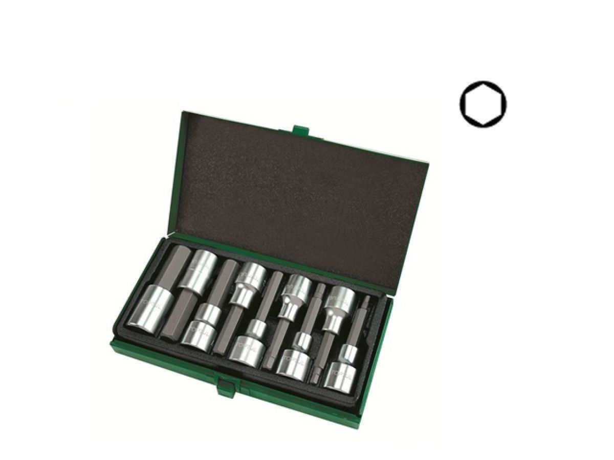 Набор бит HEX, 1/2", 9пр, 4-17мм Toptul GAAD0905
