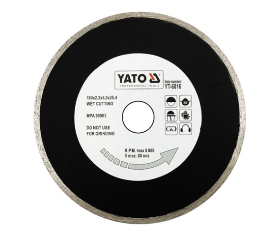 Круг алмазный 200x25.4mm (сплошной)  YATO YT-6017