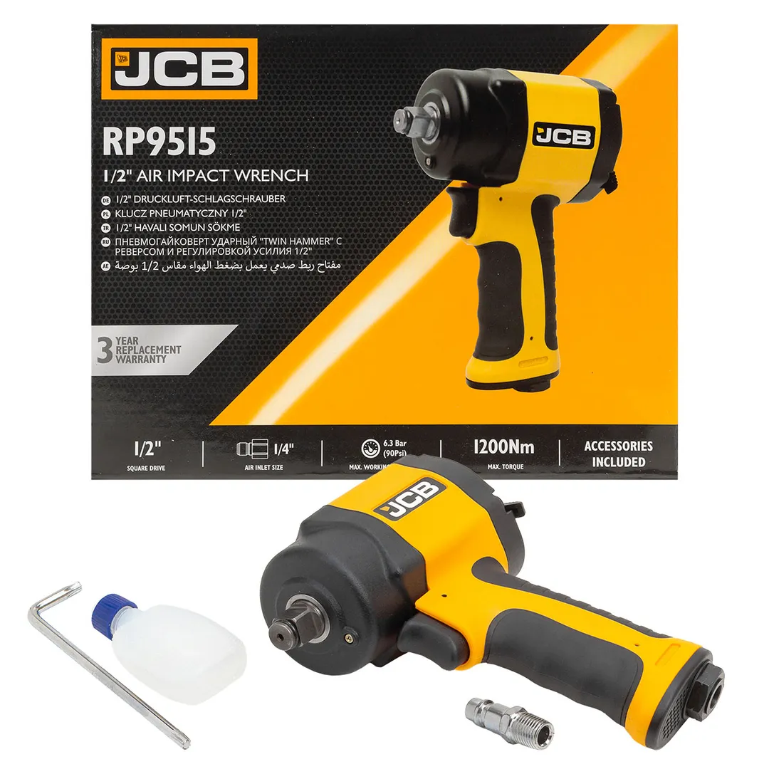 Пневмогайковер ударный "Twin Hammer" с реверсом и регулировкой усилия 1/2" JCB JCB-RP9515