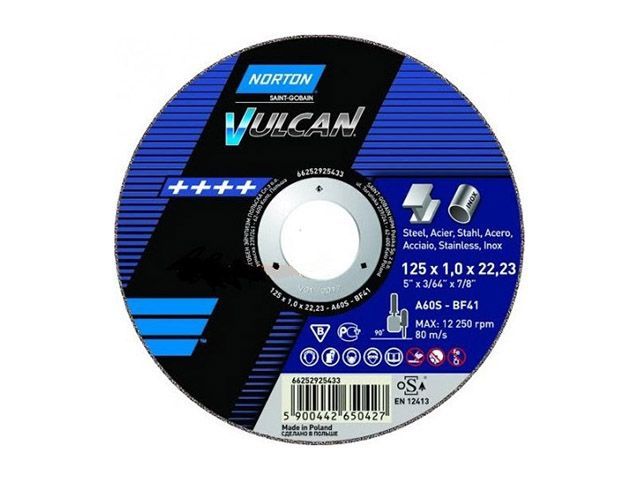 Круг отрезной 125x1.0x22.2 mm для металла Vulcan  NORTON 66252925433