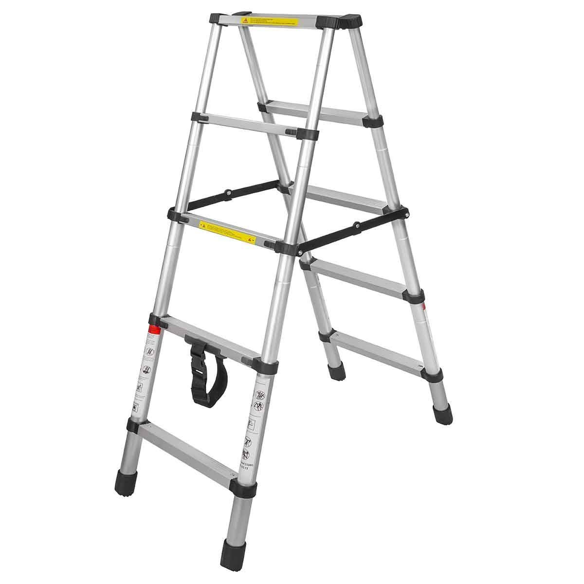 Стремянка телескопическая алюм. бытовая 1.4м (5+5 ступ.)  Forsage F-UP140-2