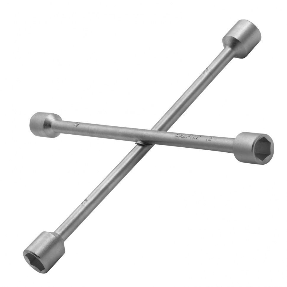 Ключ-крест баллонный, 17 х 19 х 21 х 22 mm, толщина 14 mm  Сибртех 14257
