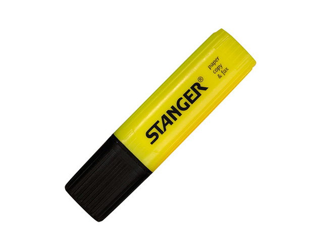 Маркер текстовый PAPER & FAX 1-5 мм желтый скошенный,  STANGER 180001000