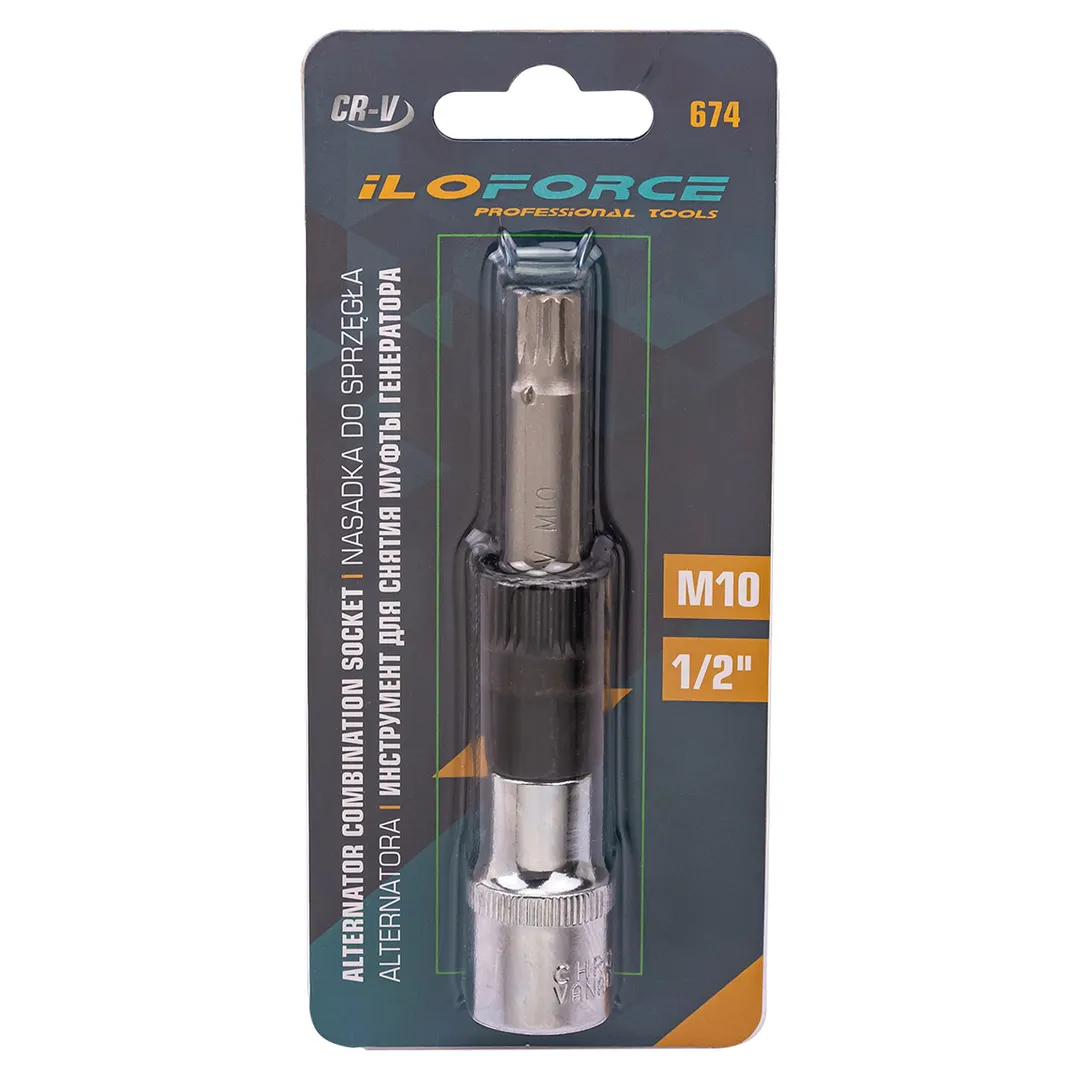 Головки для снятия муфты генератора (головка-бита 1/2''(M10), головка 33зуба)  ...ILOforce IF-674