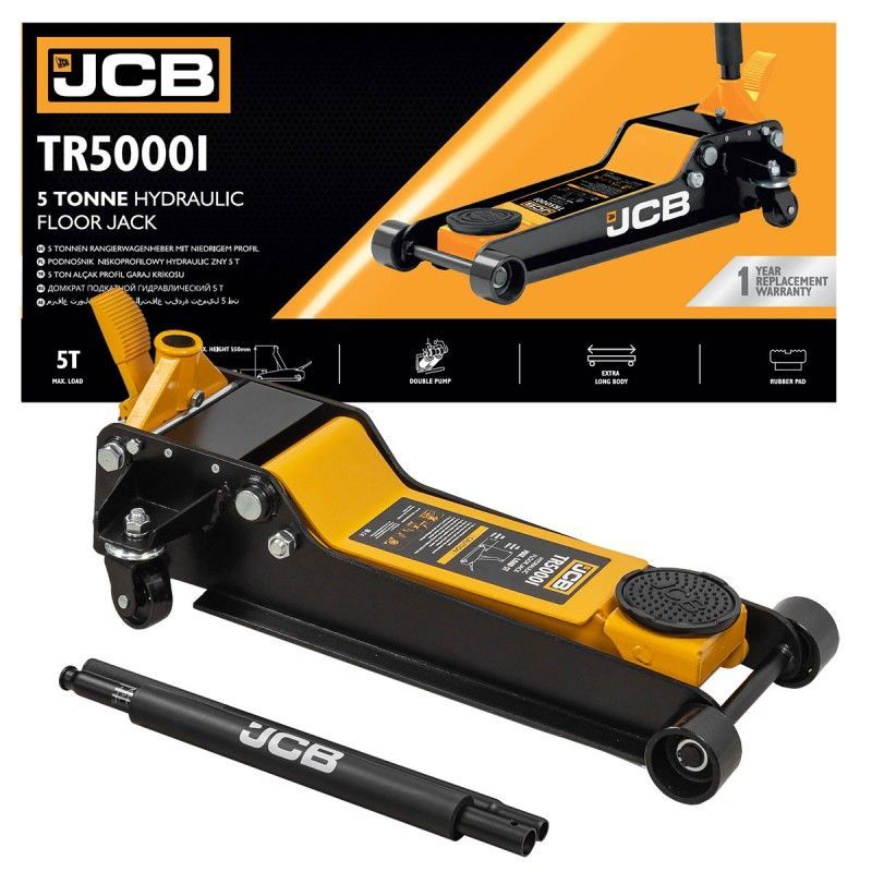 Домкрат подкатной гидравлический 5т (h min 90мм, h max 550мм)JCB JCB-TR50001