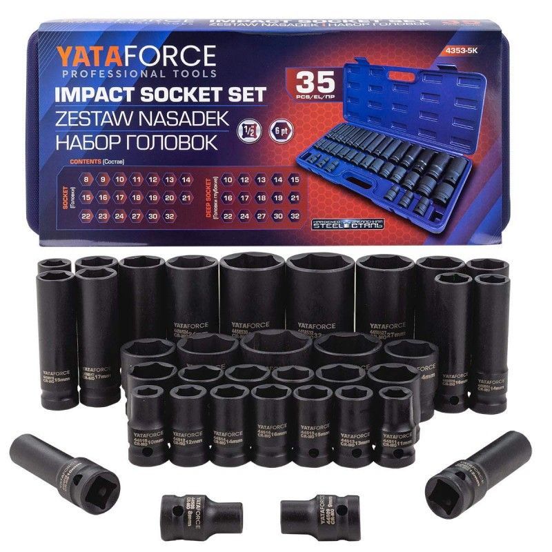 Головки, набор 35пр., 1/2" (6гр.) YATAFORCE YF-4353-5K