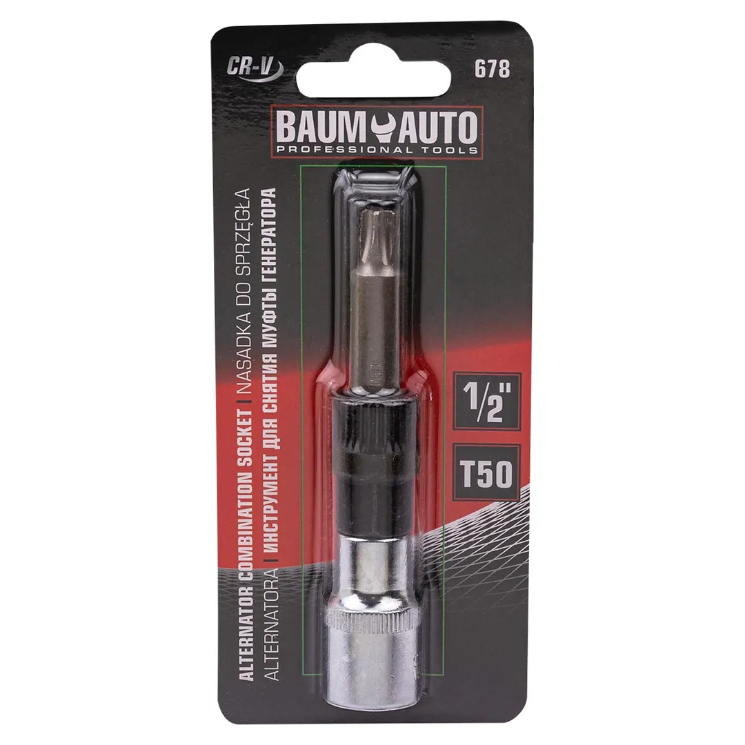 Головки для снятия муфты генератора (головка-бита 1/2''(T50), головка 33зуба) Baum Auto ...BaumAuto BM-678