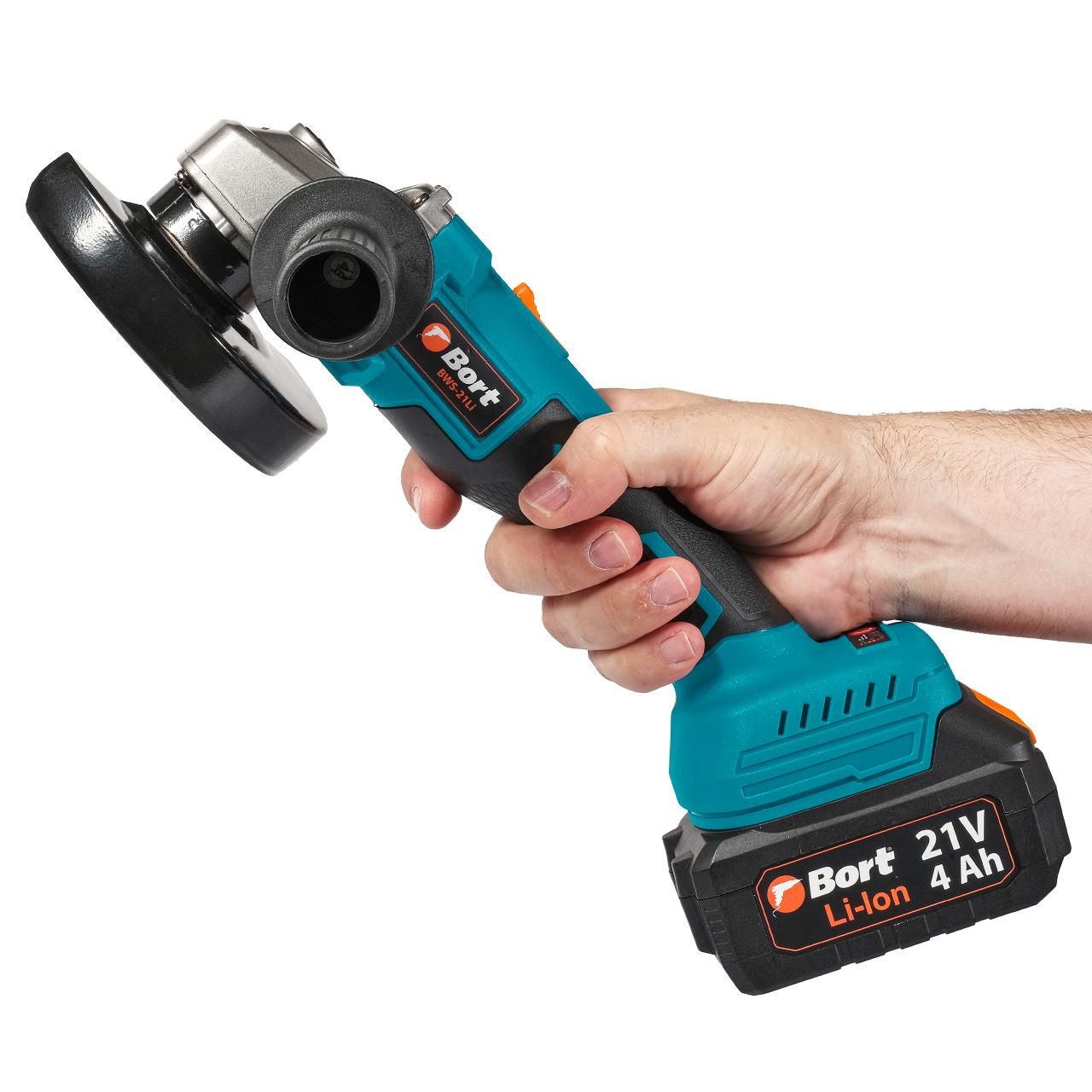 Углошлифмашина аккумуляторная, 20В, 125 мм, 2 Акб 4,0 А/ч, 5000-8500 об/мин,  Bort BWS-21Li